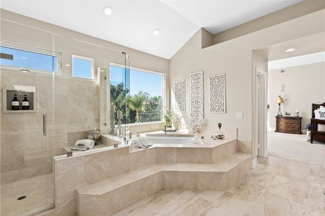 Staged bathroom design