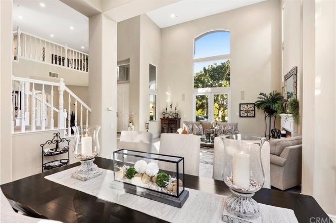 Contemporary living space staging